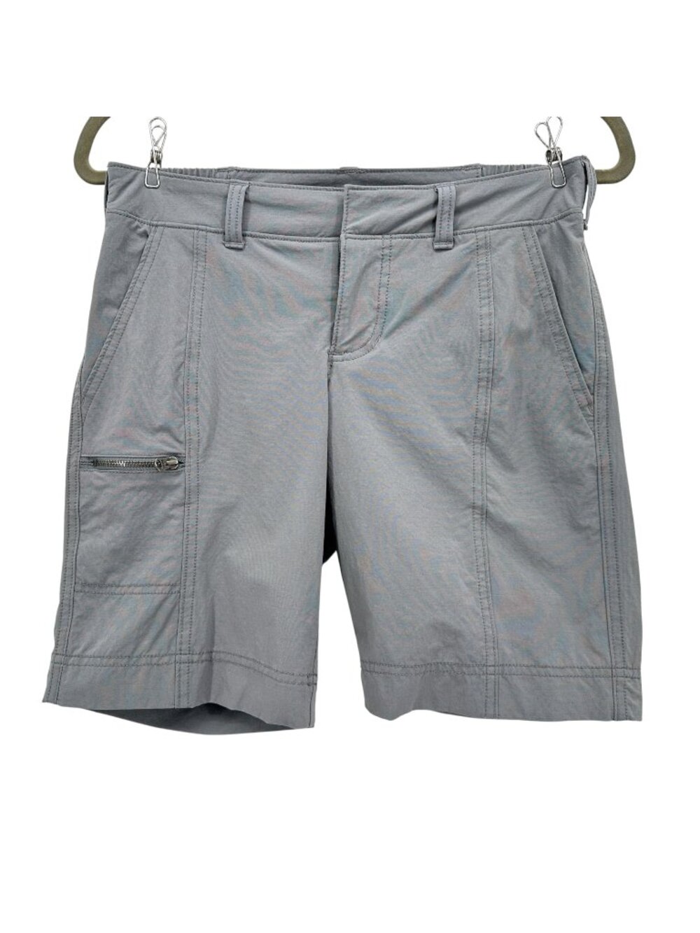 Athleta Womens 0 Shorts Palisade Short Cobblestone Gray Pockets Stretch Nylon